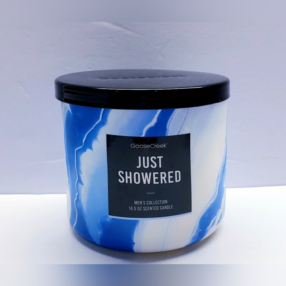 Goose Creek JUST SHOWERED Men's Collection Large 3-Wick Scented Candle,14.5oz